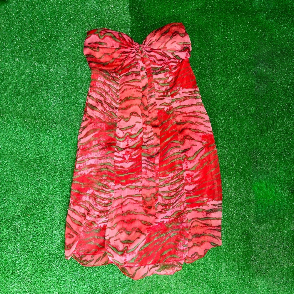 ✨Strapless animal print dress